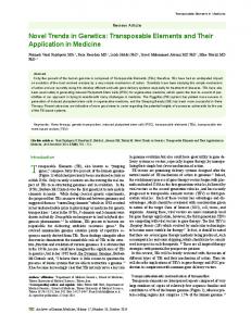 Transposable Elements and Their Application in Medicine