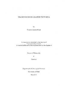 Transposons in ciliated protozoa