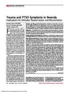 Trauma and PTSD Symptoms in Rwanda