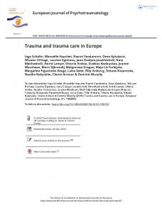 Trauma and trauma care in Europe - King's College London