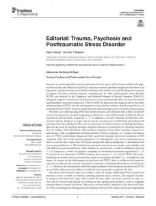 Trauma, Psychosis and Posttraumatic Stress ... - Semantic Scholar