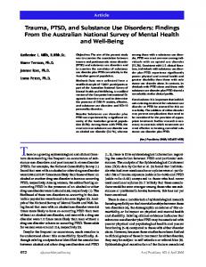 Trauma, PTSD, and Substance Use Disorders: Findings From the ...