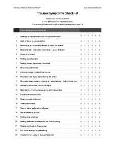 Trauma Symptoms Checklist