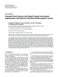 Traumatic Burst Fracture with Spinal Channel Involvement ...