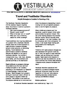 Travel and Vestibular Disorders - Vestibular Disorders Association