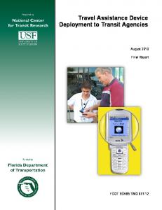 Travel Assistance Device Deployment to Transit Agencies