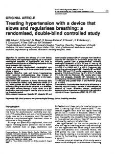 Treating hypertension with a device that slows and ... - CiteSeerX
