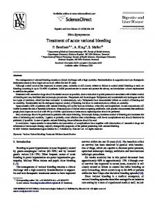 Treatment of acute variceal bleeding