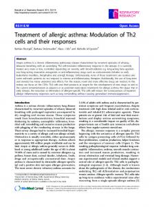 Treatment of allergic asthma: Modulation of Th2 cells and ... - CiteSeerX