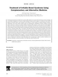 Treatment of Irritable Bowel Syndrome Using ... - CiteSeerX