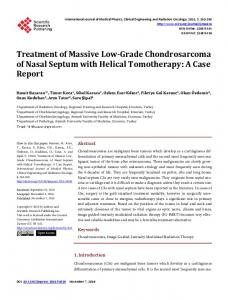 Treatment of Massive Low-Grade Chondrosarcoma of Nasal Septum ...