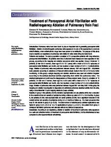 Treatment of Paroxysmal Atrial Fibrillation with Radiofrequency