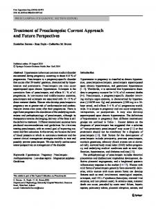 Treatment of Preeclampsia: Current Approach and ... - Springer Link