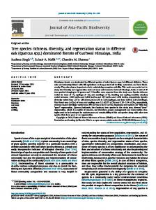 Tree species richness, diversity, and regeneration ...