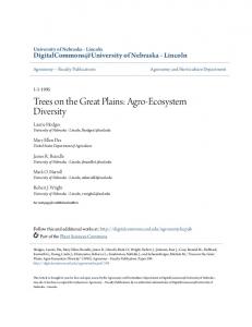 Trees on the Great Plains: Agro-Ecosystem Diversity