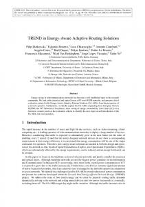 TREND in Energy-Aware Adaptive Routing Solutions - Core