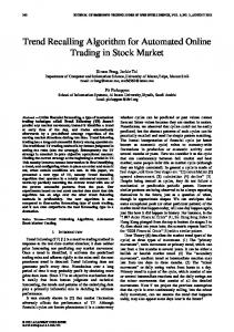 Trend Recalling Algorithm for Automated Online Trading in Stock Market