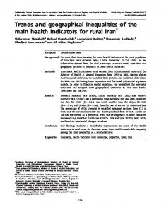 Trends and geographical inequalities of the main health indicators for ...