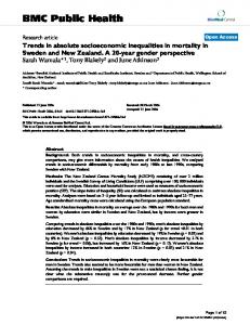 Trends in absolute socioeconomic inequalities in mortality in Sweden