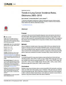 Trends in Lung Cancer Incidence Rates, Oklahoma 2005 ... - CiteSeerX