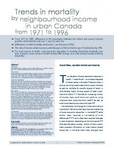 Trends in mortality - StatCan
