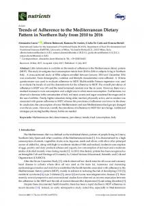 Trends of Adherence to the Mediterranean Dietary Pattern in ... - UniMI