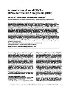 tRFs - Genes & Development