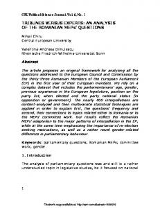 TRIBUNES VERSUS EXPERTS: AN ANALYSIS OF ... - Papers.ssrn.com