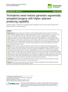 Trichoderma reesei meiosis generates