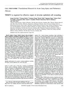 TRIM72 is required for effective repair of alveolar epithelial cell ...