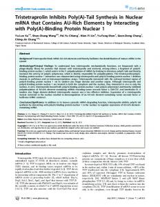 Tristetraprolin Inhibits Poly(A) - PLOS