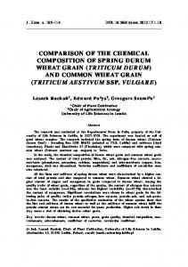 (triticum durum) and common wheat grain