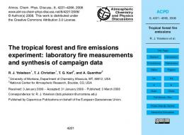 Tropical forest fire emissions