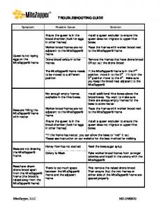 TROUBLESHOOTING GUIDE - MiteZapper, LLC