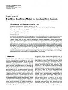 True Stress-True Strain Models for Structural Steel Elements