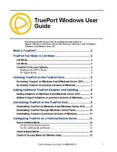 TruePort Windows User Guide