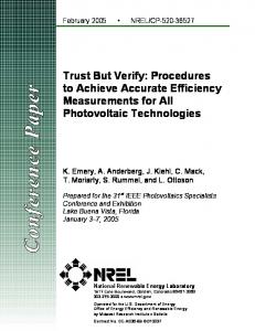 Trust But Verify - NREL