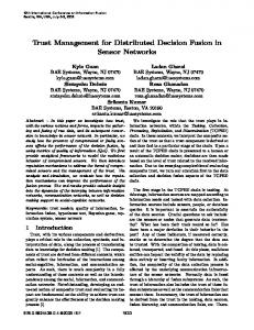 Trust Management for Distributed Decison Fusion in Sensor Networks