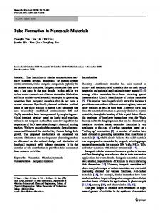 Tube Formation in Nanoscale Materials - Springer Link