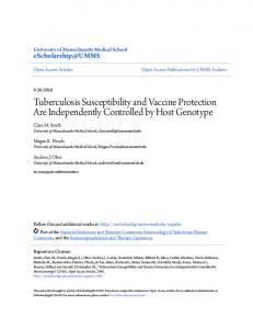 Tuberculosis Susceptibility and Vaccine Protection ... - Semantic Scholar