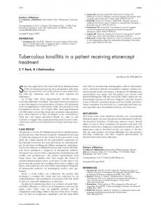 Tuberculous tonsillitis in a patient receiving etanercept treatment - NCBI