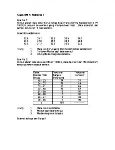 Tugas 3/M. K. Statistika 1 Soal No. 1: Berikut adalah data besar ...