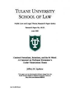 tulane university school of law - SSRN papers