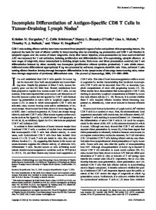 Tumor-Draining Lymph Nodes Antigen-Specific CD8 T Cells in ...