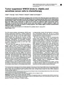 Tumor suppressor WWOX binds to &Delta