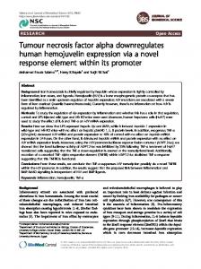 Tumour necrosis factor alpha downregulates human ... - CyberLeninka