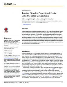 Tunable Dielectric Properties of Ferrite-Dielectric ... - Semantic Scholar