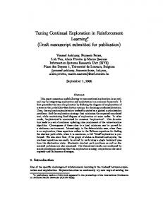 Tuning Continual Exploration in Reinforcement