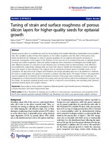 Tuning of strain and surface roughness of porous ... - Semantic Scholar