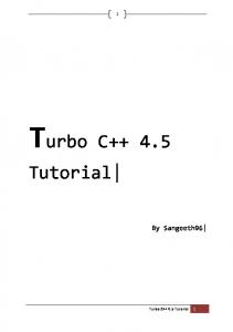 Turbo C++ 4.5 Tutorial